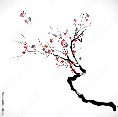 ink style blossom