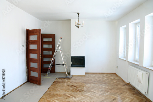 Painting of an empty room. Renovation house