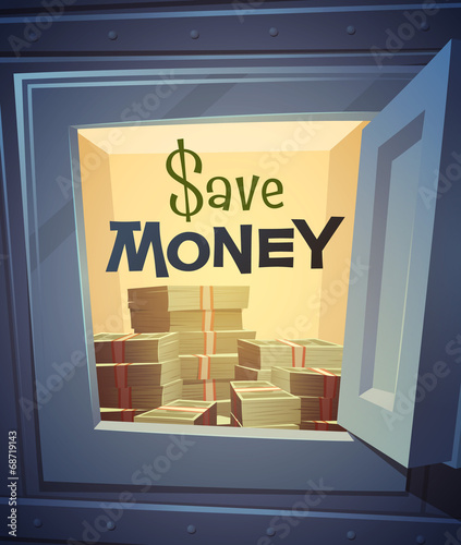 Save money card \ poster design. Vector illustration.