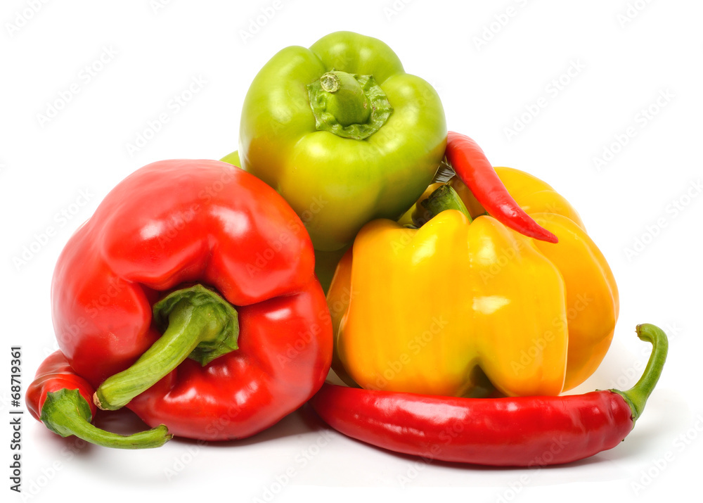 Sweet peppers, chili peppers