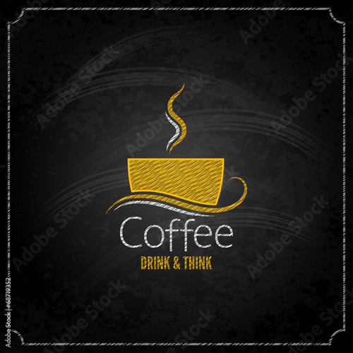 coffee cup chalk label concept menu