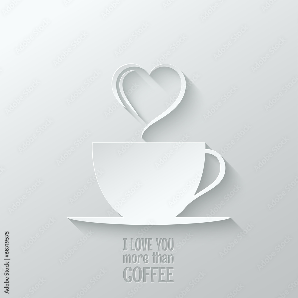 coffee love paper cut design background coffee love paper cut design background