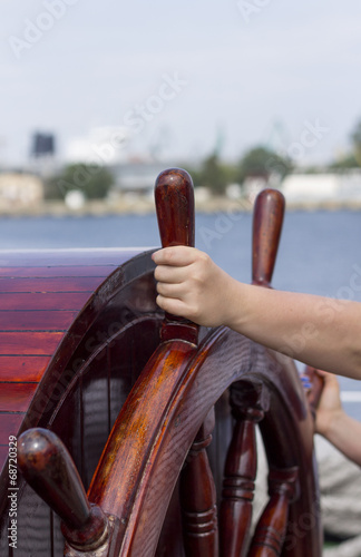 Fotografie Ship steering wheel