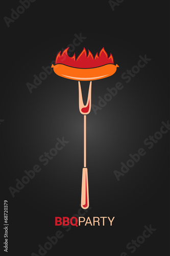 barbecue grill party design menu background
