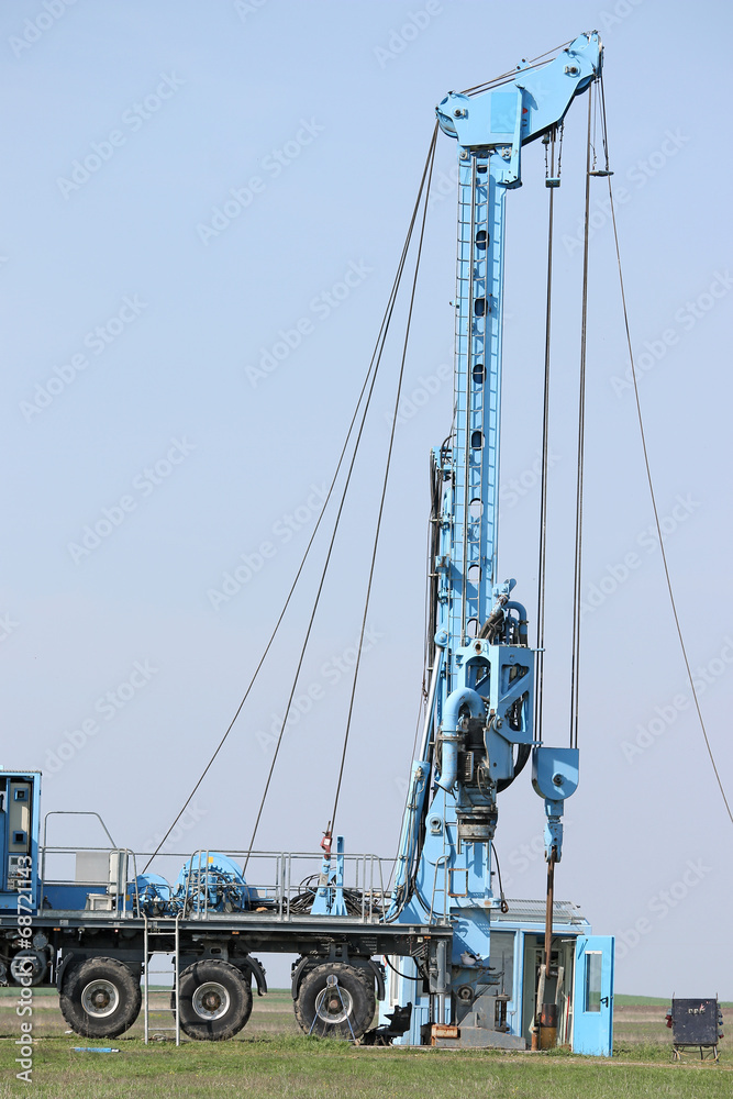 Fototapeta premium oil exploration mobile drilling rig vehicle