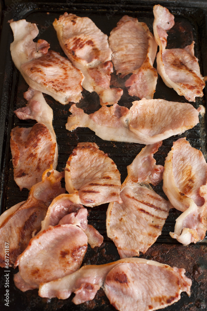 Rashers of delicious grilled bacon Rashers of delicious grilled bacon