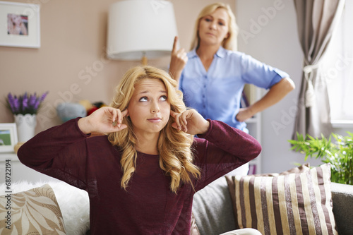 Rebellion of teenage blonde girl