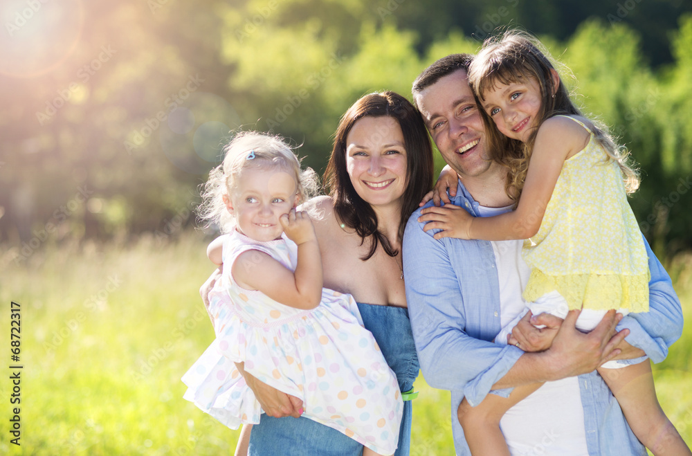Happy family in nature Happy family in nature