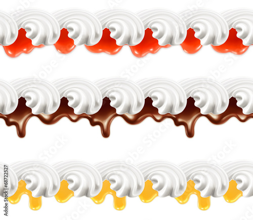 Sweet borders, vector seamless patterns