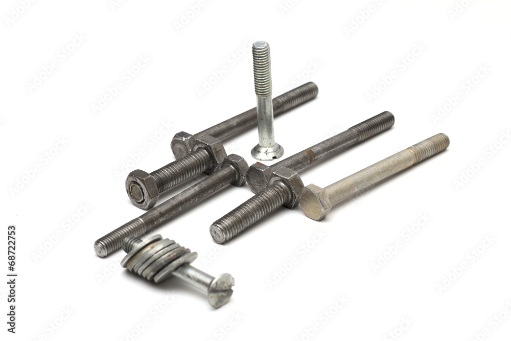 fasteners on the white background fasteners on the white background