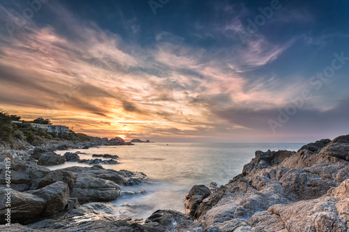 Sunset over Ile Rousse in Corsica