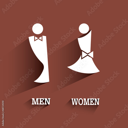 sign toilet with long shadow.vector