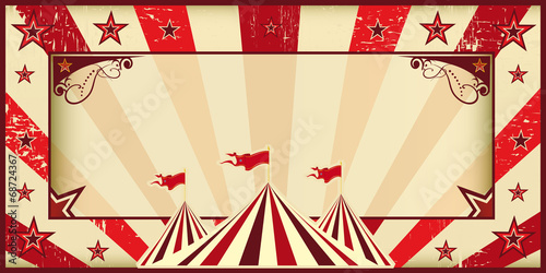 Red circus invitation