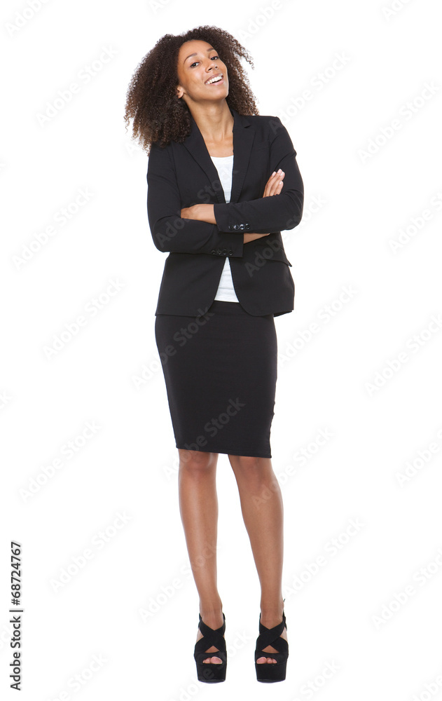 Full length portrait of a business woman smiling Full length portrait of a business woman smiling