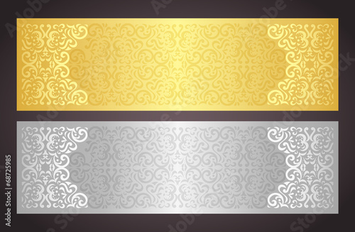 Luxury golden and silver gift certificate in vintage style