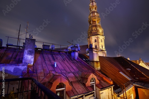 Roofs of the Old Riga and Saint Peter's church