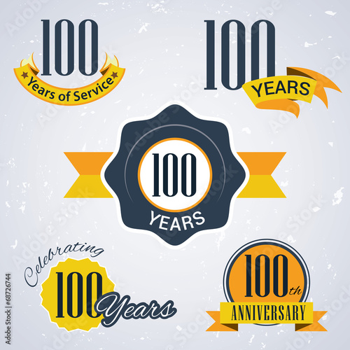 Retro vector stamp celebrating, 100 year of service,Anniversary