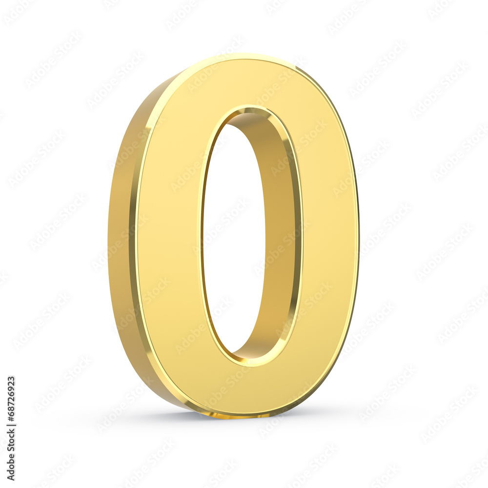 Shiny big golden 3D number on white - isolated Shiny big golden 3D number on white - isolated