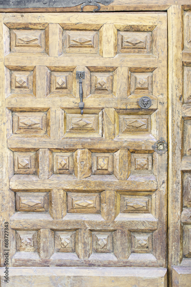 Carved oak door