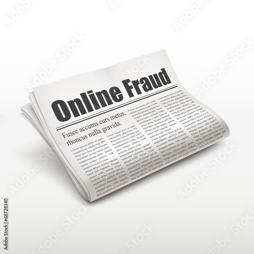 online fraud words on newspaper
