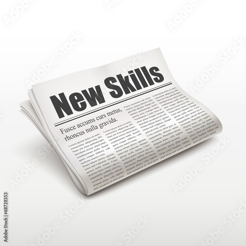 new skills words on newspaper