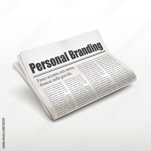 personal branding words on newspaper