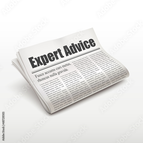 expert advice words on newspaper