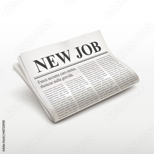 new job words on newspaper