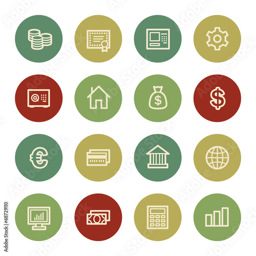 Money web icons, vintage color