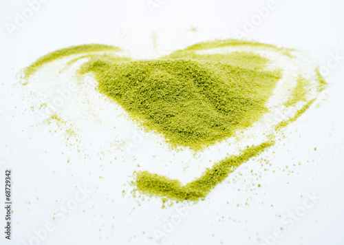Heart shaped green tea