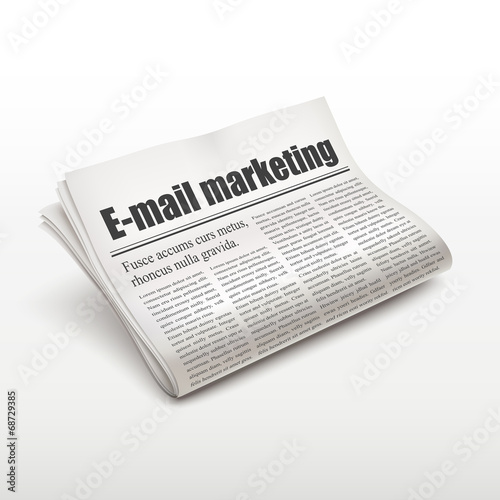 e-mail marketing words on newspaper