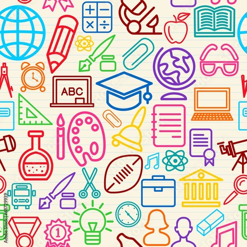 Colorful Education seamless pattern background