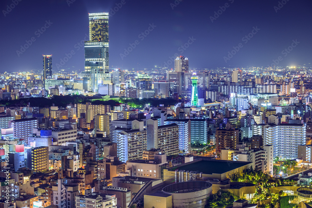 Obraz premium Osaka, Japan Cityscape