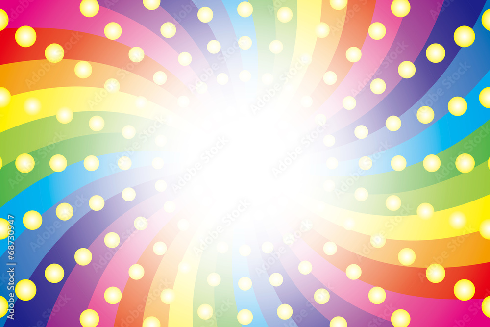 Background Wallpaper Vector Illustration Design Free Free Size Charge Free Colorful Color Rainbow Show Business Entertainment Party Image 背景素材壁紙 レインボー 虹 虹色 七色 放射放 射状 光の玉 Stock Vector Adobe Stock
