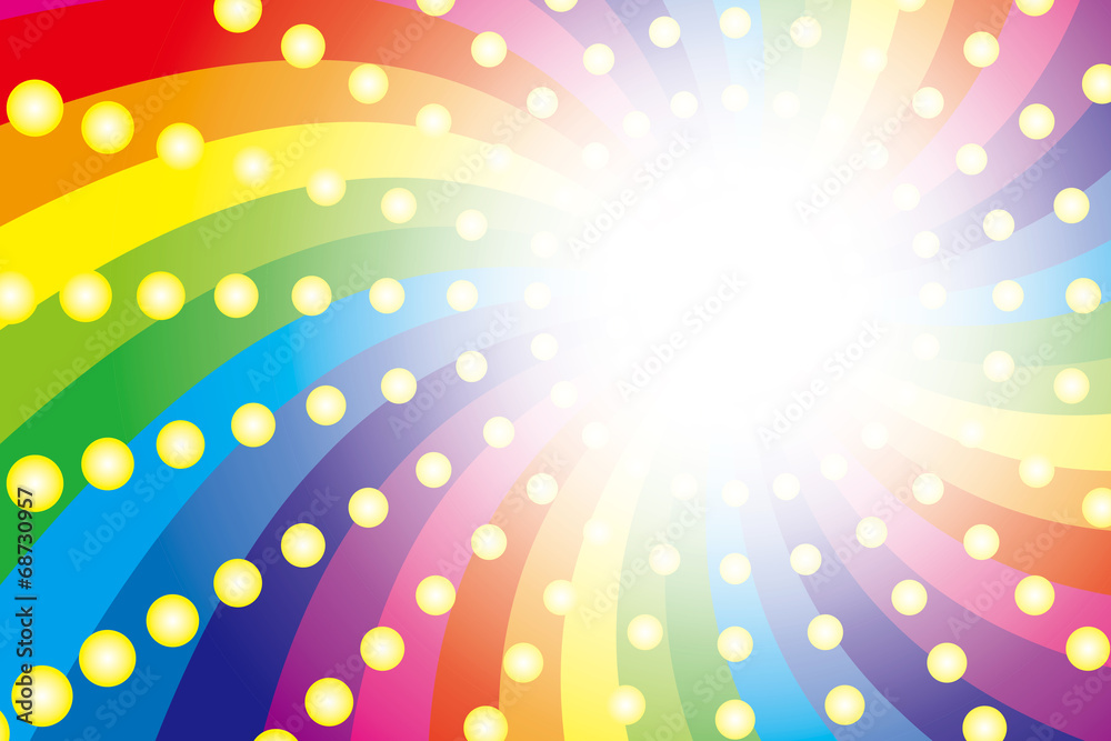 Background Wallpaper Vector Illustration Design Free Free Size Charge Free Colorful Color Rainbow Show Business Entertainment Party Image 背景素材壁紙 レインボー 虹 虹色 七色 放射放 射状 光の玉 Stock Vector Adobe Stock