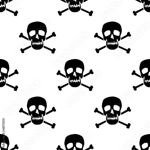 Seamless skull and bones pattern