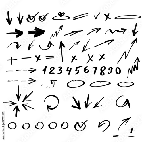Set of hand drawn arrows