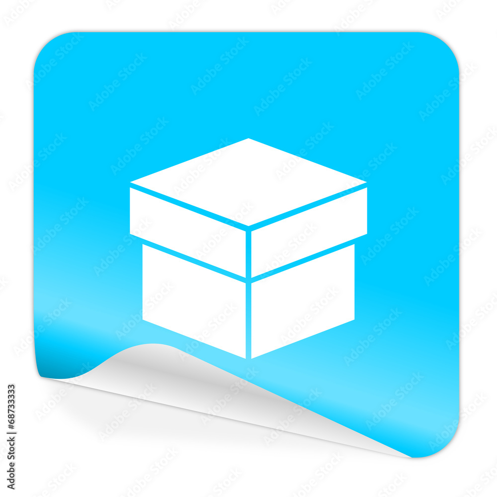 box blue sticker icon box blue sticker icon