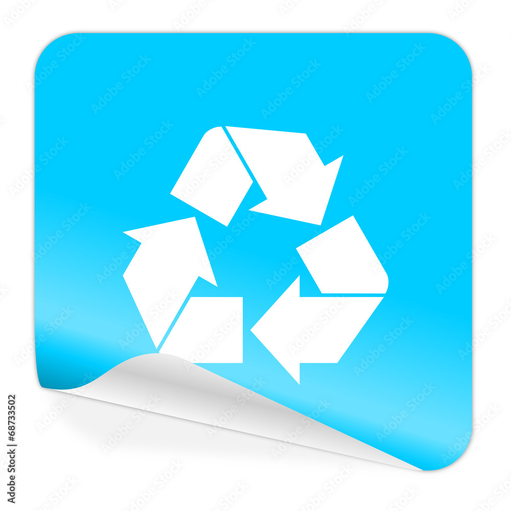 recycle blue sticker icon recycle blue sticker icon