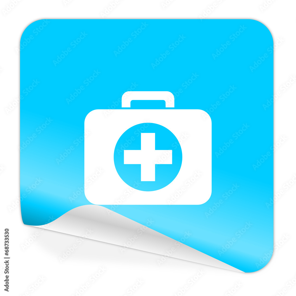 first aid blue sticker icon first aid blue sticker icon