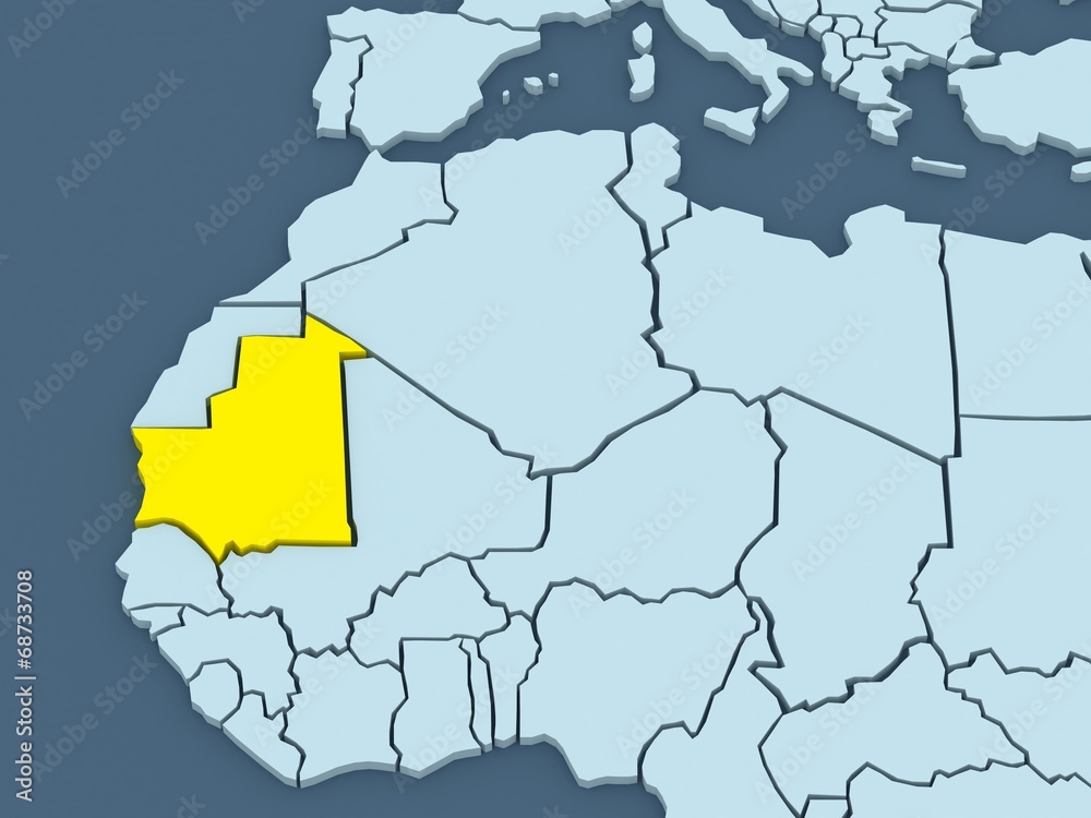Fototapeta premium Map of worlds. Mali.