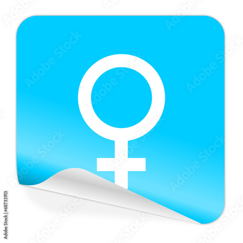 female blue sticker icon