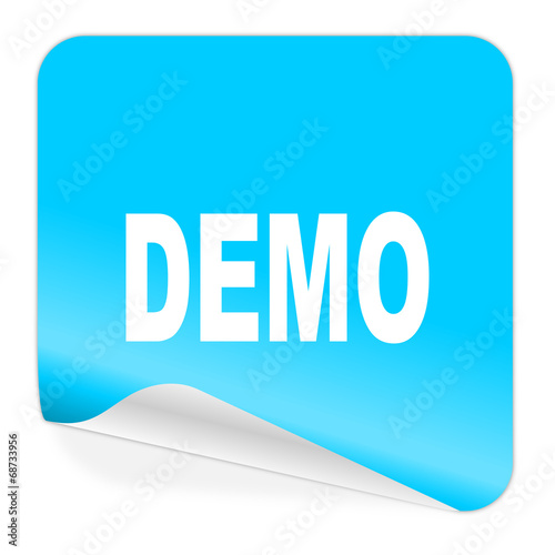 demo blue sticker icon