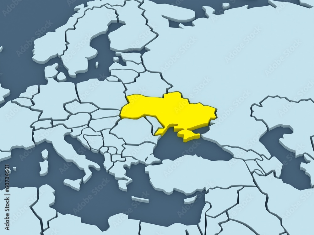 Fototapeta premium Map of worlds. Ukraine.