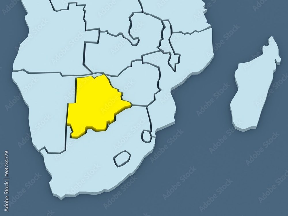 Obraz premium Map of worlds. Botswana.