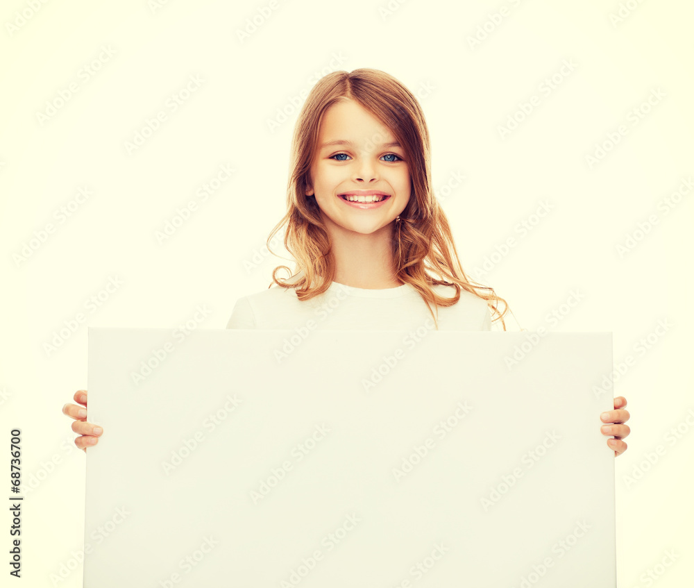 smiling little girl with blank white board smiling little girl with blank white board