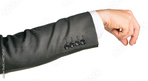 Businessman hand to hold small gadget