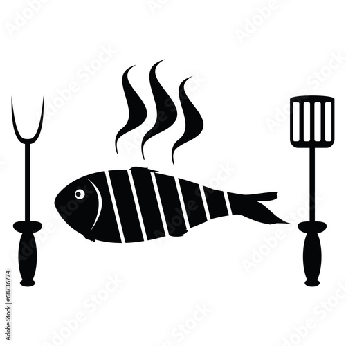 Fish roast on the barbecue grill