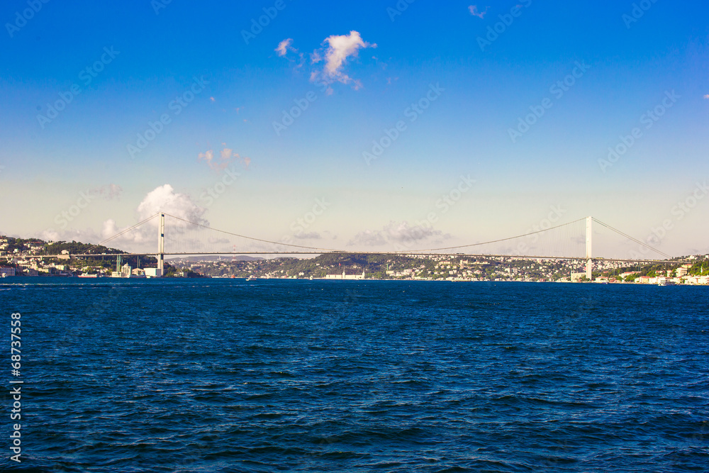 Fatih Sultan Mehmet Bridge over the Bosphorus strait in Istanbul