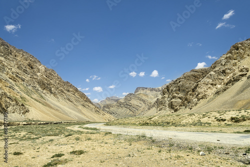 Ancient Himalaya mountains and road